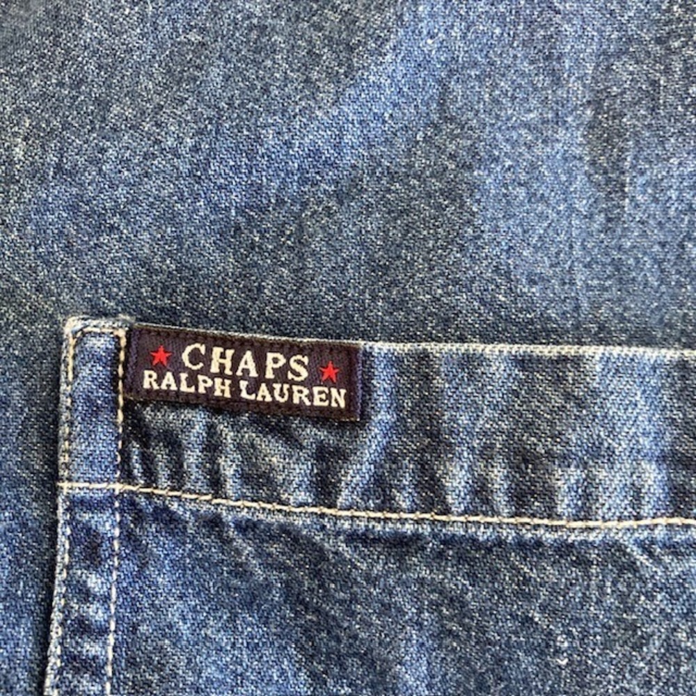 Vintage Chaps Ralph Lauren Denim Long Sleeve Shirt XXL 27.5 x 30 - Picture 8 of 11